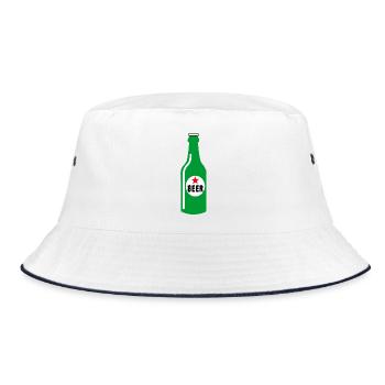 Green bottle of beer - Bucket Hat - white/navy - Front