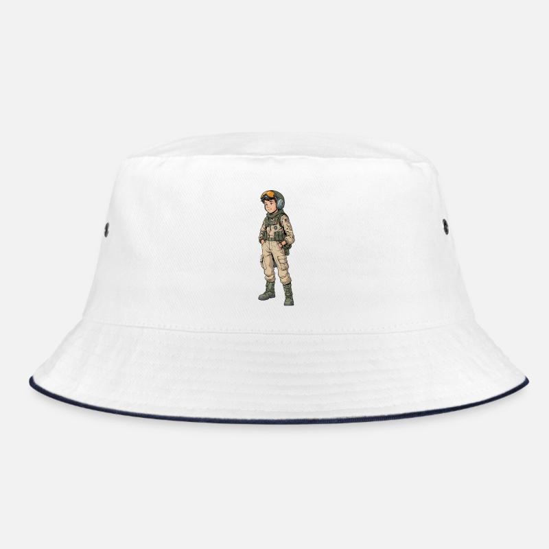 Vintage Comic Fighter Pilot Bucket Hat
