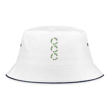 Blumenkranz aus rosa Tulpen - Bucket Hat - Weiß/Navy - Vorne
