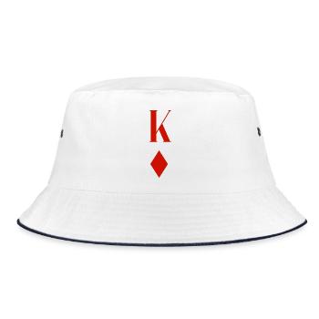Karo König, King of Diamonds - Bucket Hat - Weiß/Navy - Vorne