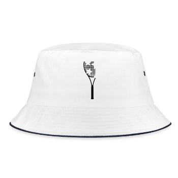 Tennis racket - Bucket Hat - white/navy - Front