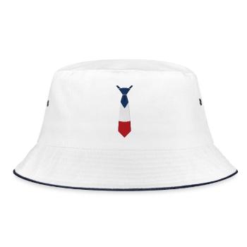 France Tie – Flag Design - Bucket Hat - white/navy - Front