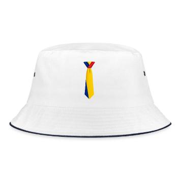 Romania Tie – Flag Design - Bucket Hat - white/navy - Front