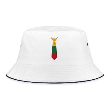 Lithuania Tie – Flag Design - Bucket Hat - white/navy - Front