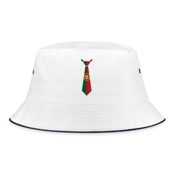 Portugal Tie – Flag Design - Bucket Hat - white/navy - Front