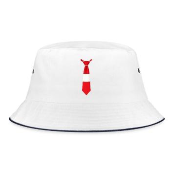 Latvia Tie – Flag Design - Bucket Hat - white/navy - Front