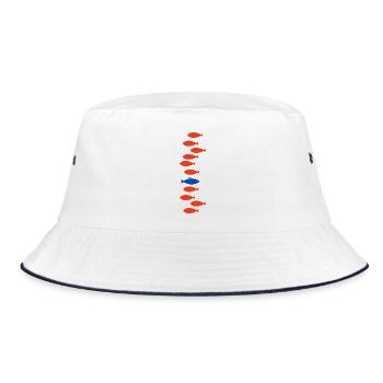 Single Fish - Bucket Hat - white/navy - Front
