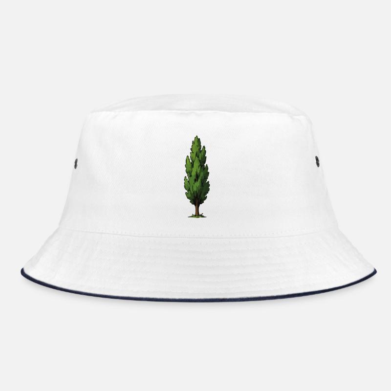 Stylized Green Tree Shape Bucket Hat