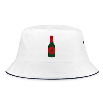 Hot Sauce Chili Sauce Spicy Food BBQ Crew - Bucket Hat - white/navy - Front