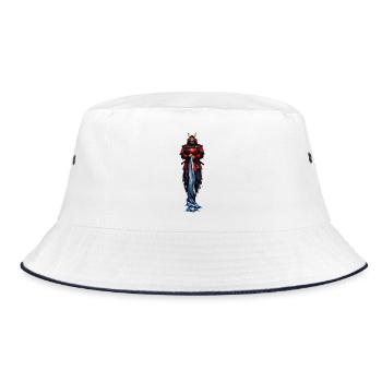 Red Warrior Samurai Coat - Bucket Hat - white/navy - Front