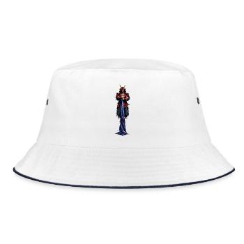 Night Warrior with Horn Helmet - Bucket Hat - white/navy - Front