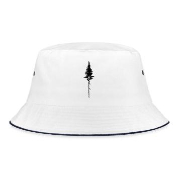 Baum Camping Wandern - Bucket Hat - Weiß/Navy - Vorne
