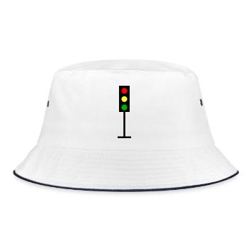 Ampel Design rot gelb grün - Bucket Hat - Weiß/Navy - Vorne