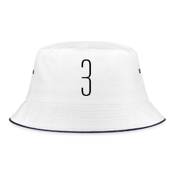3 - Bucket Hat - Weiß/Navy - Vorne