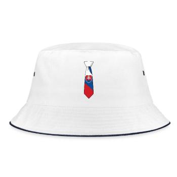Slovakia Tie – Flag Design - Bucket Hat - white/navy - Front