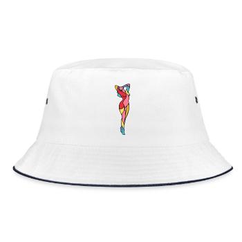Abstract Dancer in Bold Color - Bucket Hat - white/navy - Front