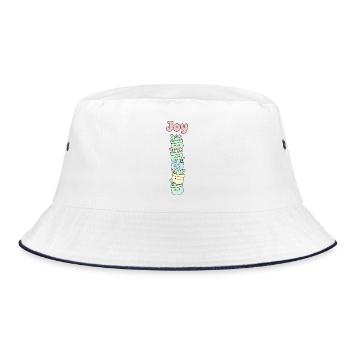 Joy Succulent Cactus Cute - Bucket Hat - white/navy - Front