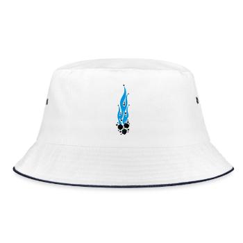 flammen - Bucket Hat - Weiß/Navy - Vorne