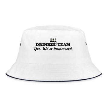 3 Bierflaschen / 3 beer bottles (c, 3c) - Bucket Hat - Weiß/Navy - Vorne