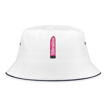Vibration - Bucket Hat - Weiß/Navy - Vorne