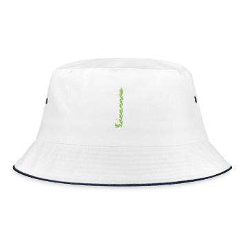 Vertical Christmas fern spiral - Bucket Hat - white/navy - Front
