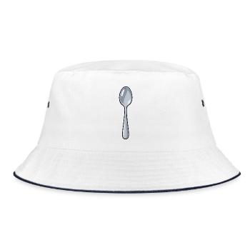 Löffel - Bucket Hat - Weiß/Navy - Vorne