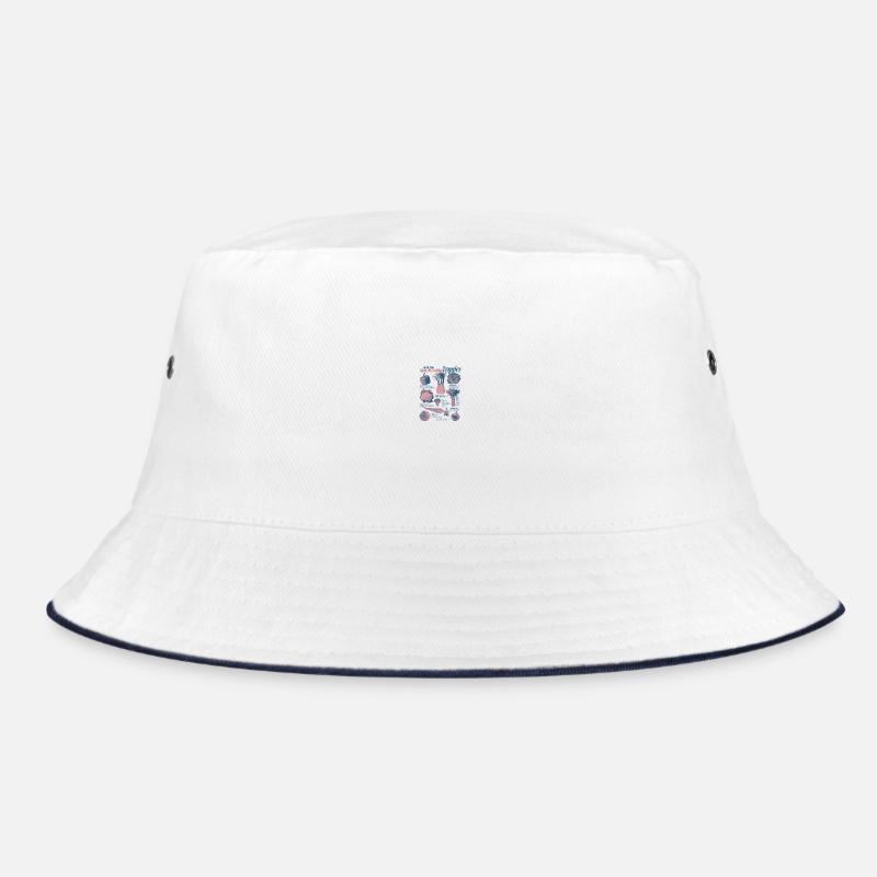 Kollektion Garten Gemüse - Bucket Hat - Weiß/Navy