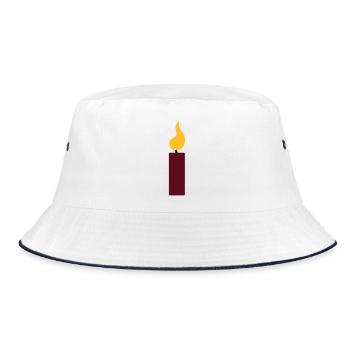 1st birthday - candle - Bucket Hat - white/navy - Front