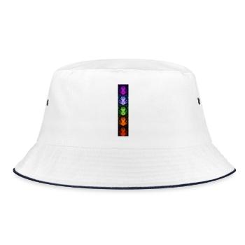 Nightflower Monkeyface - Bucket Hat - Weiß/Navy - Vorne