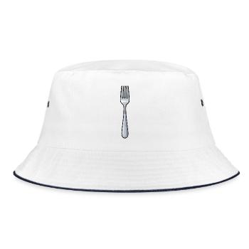 Gabel - Bucket Hat - Weiß/Navy - Vorne