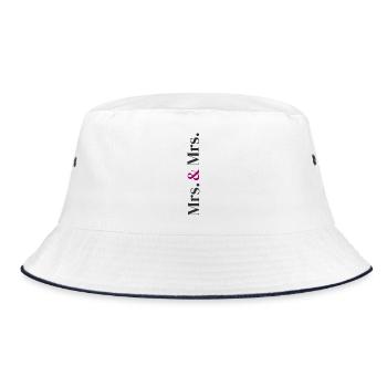 Mrs. and Mrs. Wedding Design in Vertical  - Bucket Hat - Weiß/Navy - Vorne