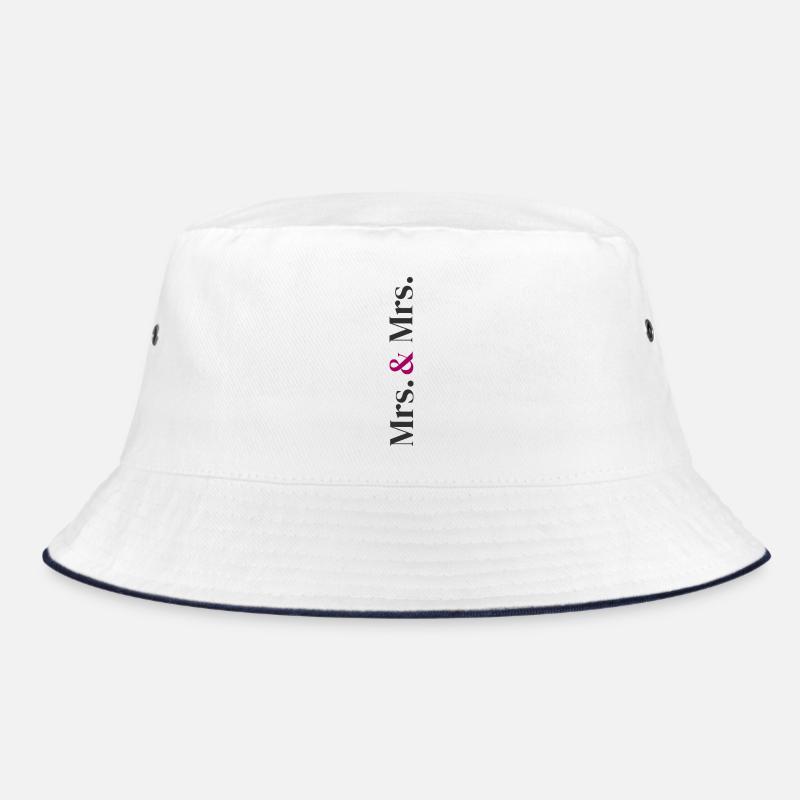 Mrs. and Mrs. Wedding Design in Vertical  Bucket Hat