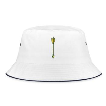 Arrow, Archery, Archery, Arrowhead - Bucket Hat - white/navy - Front