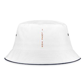 i love you VERTICAL | Vectorgraphic = Change Color - Bucket Hat - white/navy - Front