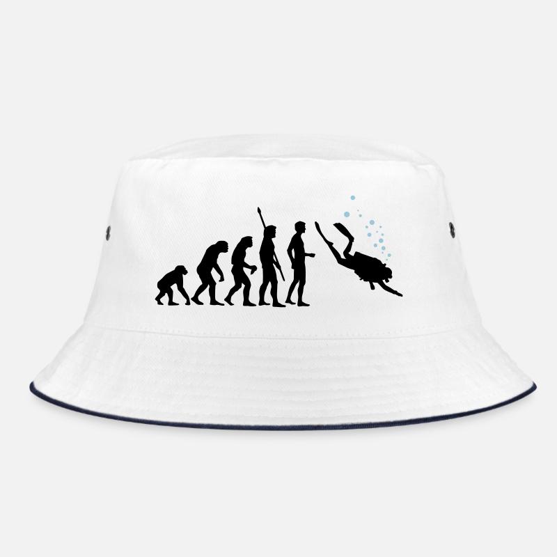 evolution_taucher_c_2c - Bucket Hat - Weiß/Navy
