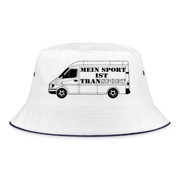Transporter Fahrer ,LKW Fun Transport Sport (25) - Bucket Hat - Weiß/Navy - Vorne