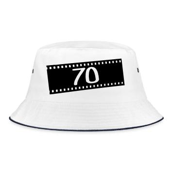 Negativfilm-70 years - Bucket Hat - white/navy - Front
