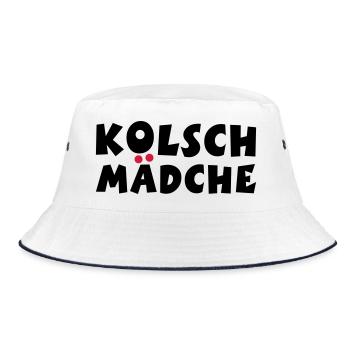 Kölsch Mädche - Ein Mädchen aus Köln - Bucket Hat - Weiß/Navy - Vorne