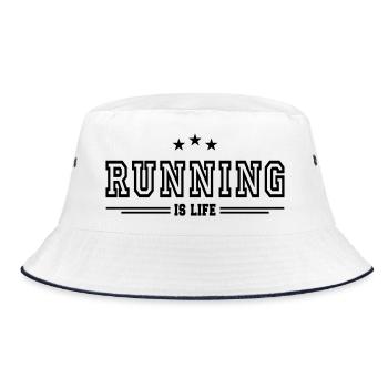 Laufen ist Leben - Bucket Hat - Weiß/Navy - Vorne