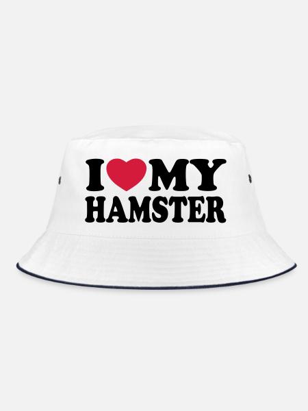 I love my hamster - Bucket Hat - white/navy - Front