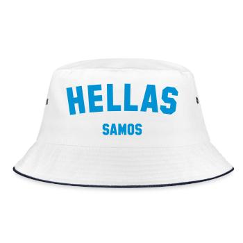 SAMOS Greece Griechenland - Bucket Hat - Weiß/Navy - Vorne