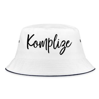 Komplize Freund Partner Geschenk - Bucket Hat - Weiß/Navy - Vorne