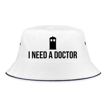 I need a Doctor - Bucket Hat - white/navy - Front