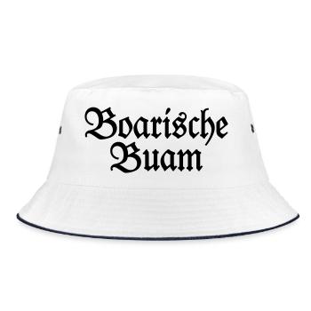 Boarische Buam - Die Jungs aus Bayern - Bucket Hat - Weiß/Navy - Vorne