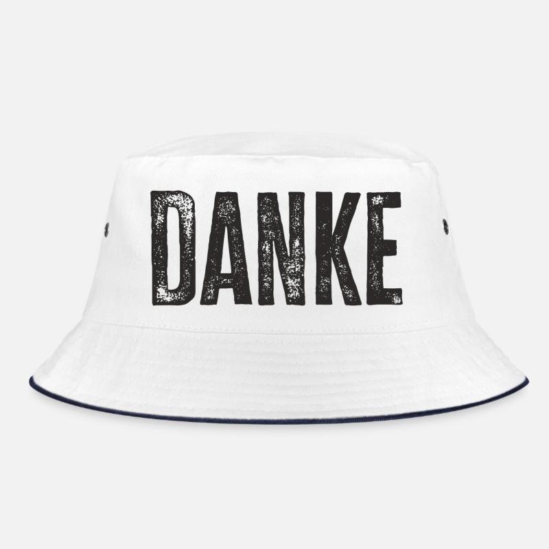 Danke Dankeschön Worte Geschenk - Bucket Hat - Weiß/Navy