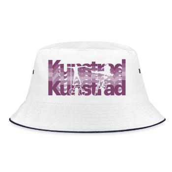 Kunstrad, Kunstradfahren, Hallenradsport - Bucket Hat - Weiß/Navy - Vorne