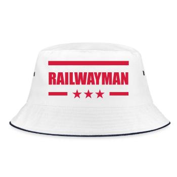 Eisenbahner / Eisenbahnen / Eisenbahn / Bahn - Bucket Hat - Weiß/Navy - Vorne