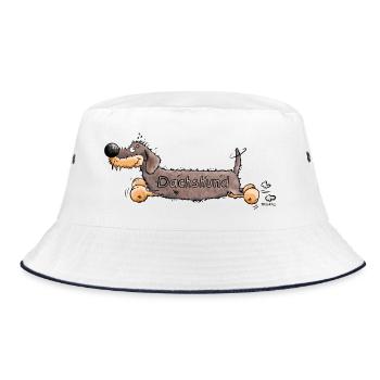 Niedlicher Dackel - Bucket Hat - Weiß/Navy - Vorne