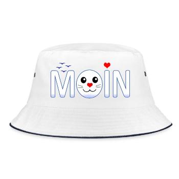 Moin Moin - Bucket Hat - white/navy - Front