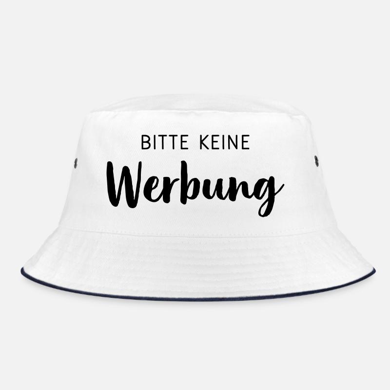 Bitte keine Werbung Aufkleber Briefkasten - Bucket Hat - Weiß/Navy